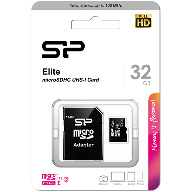 Карта памет Silicon Power Elite 32GB microSD Card, Class 10 UHS-1, up to 85/10 