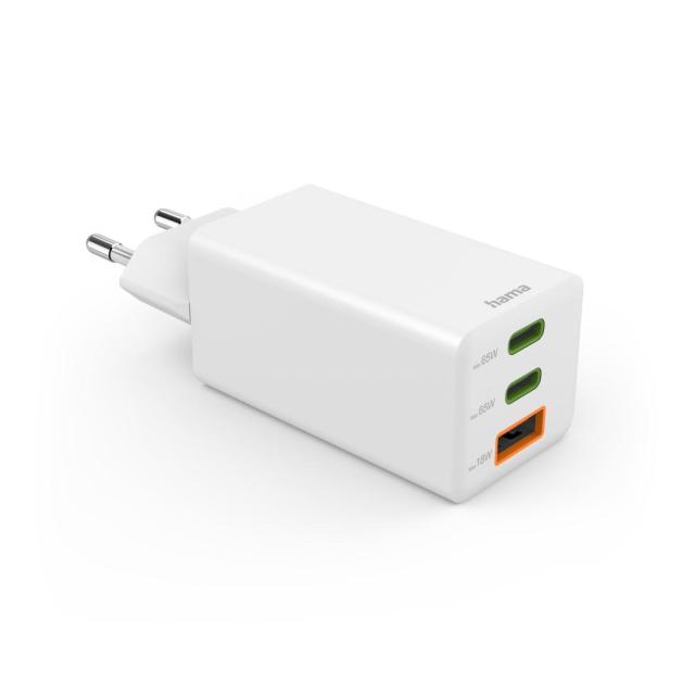 HAMA Бързо мини зарядно, 1x USB-A, 2x USB-C, 65W