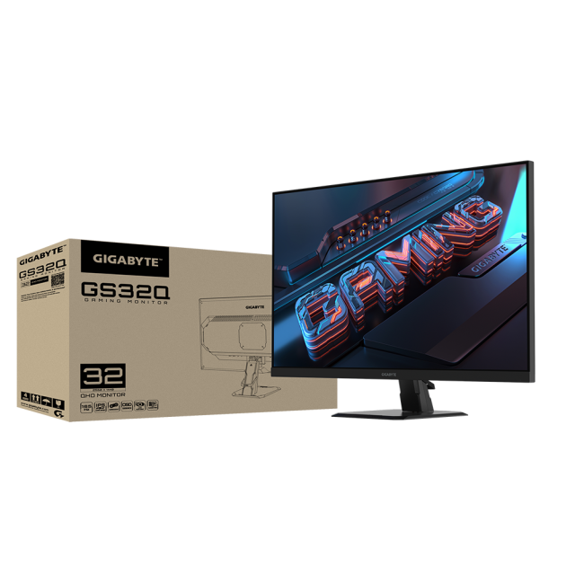 Монитор Gigabyte GS32Q, 31.5"(80.01 cm) SS IPS QHD, 170Hz, 1ms, 300 cd/m2, HDR Ready, FreeSync Premium, 2x HDMI, DP