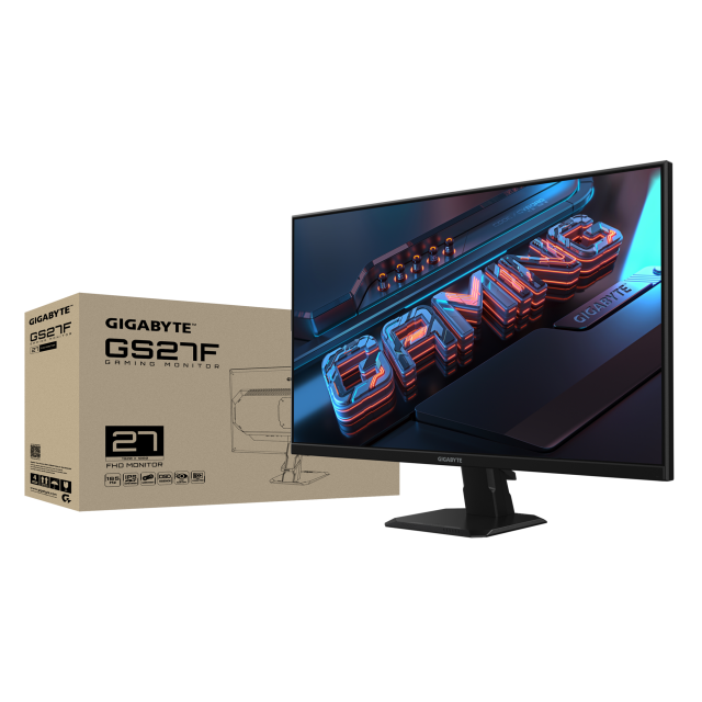 Монитор Gigabyte GS27F, 27"(68.58 cm) SS IPS QHD, 170Hz, 1ms, 300 cd/m2, HDR Ready, 2x HDMI, DP