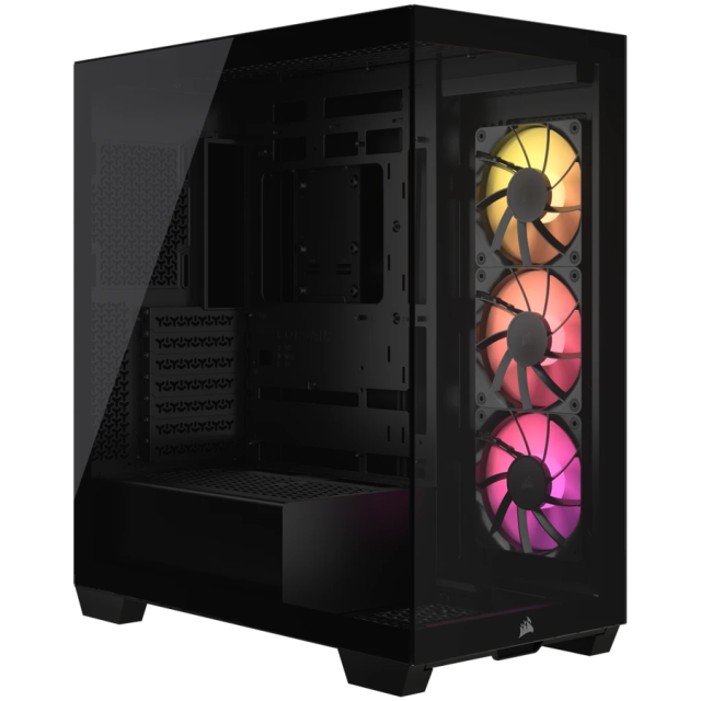 Кутия Corsair 3500X ARGB, Mid-Tower, 1x USB 3.2 Gen 2 Type-C, 2x USB 3.2 Gen 1 Type-A,  E-ATX/ATX/Micro ATX/Mini ITX, Black