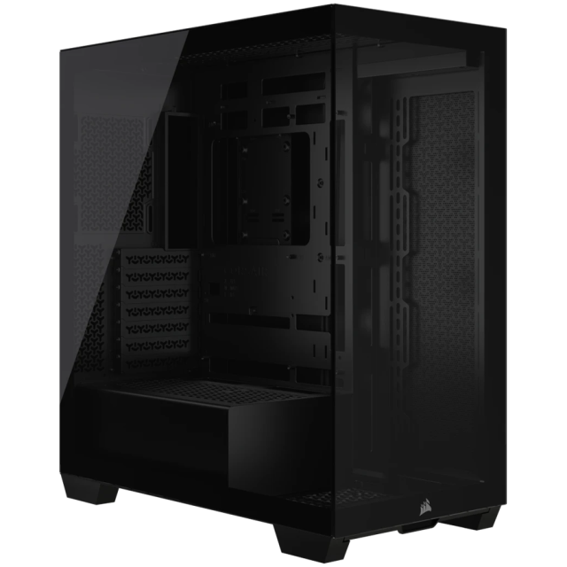 Кутия Corsair 3500X Tempered Glass Mid-Tower, 1x USB 3.2 Gen 2 Type-C, 2x USB 3.2 Gen 1 Type-A, Mini-ITX, Micro-ATX, ATX, E-ATX