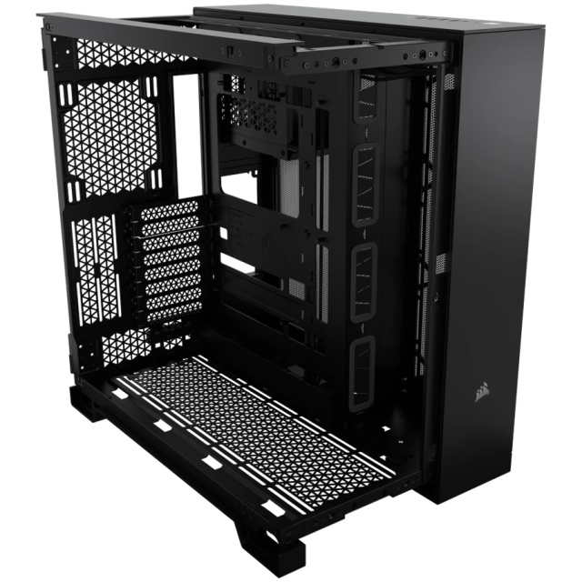 Кутия Corsair 6500D Airflow Tempered Glass Mid-Tower, 1x USB 3.2 Gen 2 Type-C, 4x USB 3.2 Gen 1 Type-A, ATX, Black