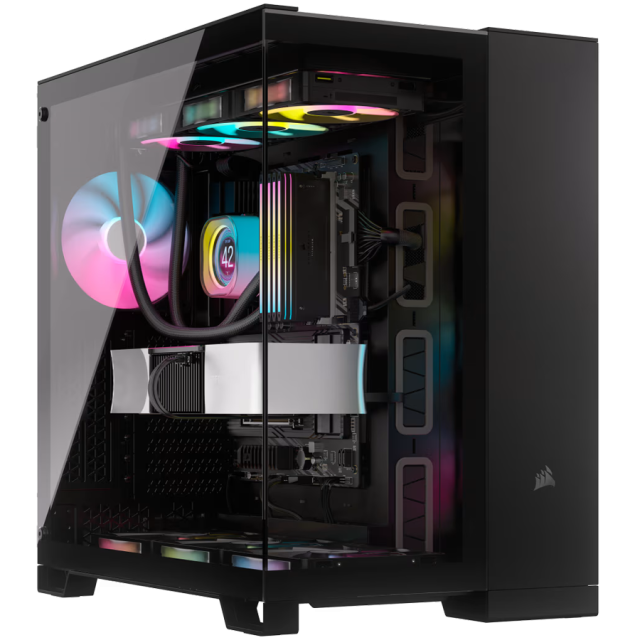 Кутия Corsair 6500X Tempered Glass Mid-Tower, 1x USB 3.2 Gen 2 Type-C, 4x USB 3.2 Gen 1 Type-A, Mini-ITX, Micro-ATX, ATX, E-ATX