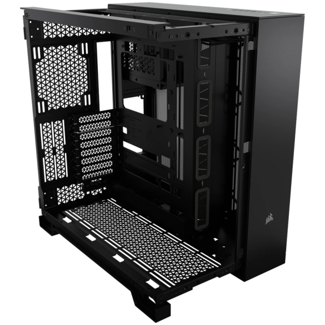 Кутия Corsair 6500X Tempered Glass Mid-Tower, 1x USB 3.2 Gen 2 Type-C, 4x USB 3.2 Gen 1 Type-A, Mini-ITX, Micro-ATX, ATX, E-ATX