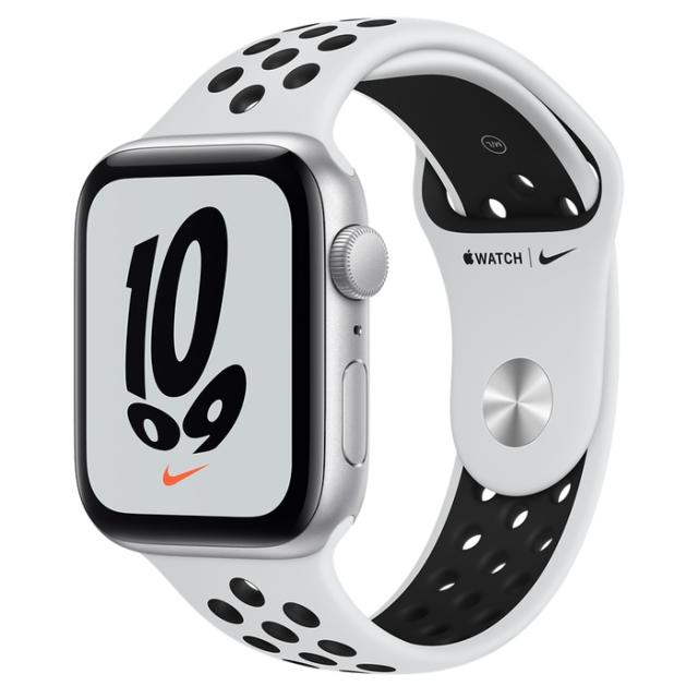 Часовник Apple Watch Nike SE (v2) GPS, 44mm Silver Aluminium Case with Pure Platinum/Black Nike Sport Band - Regular