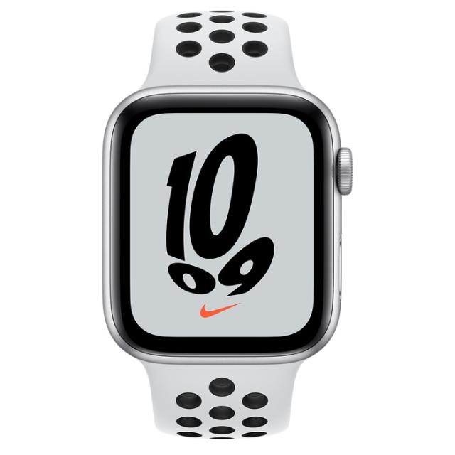 Часовник Apple Watch Nike SE (v2) GPS, 44mm Silver Aluminium Case with Pure Platinum/Black Nike Sport Band - Regular