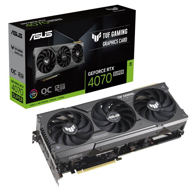 Видео карта ASUS TUF Gaming GeForce RTX 4070 SUPER 12GB GDDR6X OC Edition, 192-bit, HDMI, 3x DP