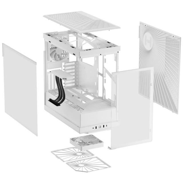 Кутия HYTE Y40 Tempered Glass White, Mid-Tower, 2x USB 3.2 Gen 2, 1 x USB-C, ATX, Micro ATX, Mini ITX