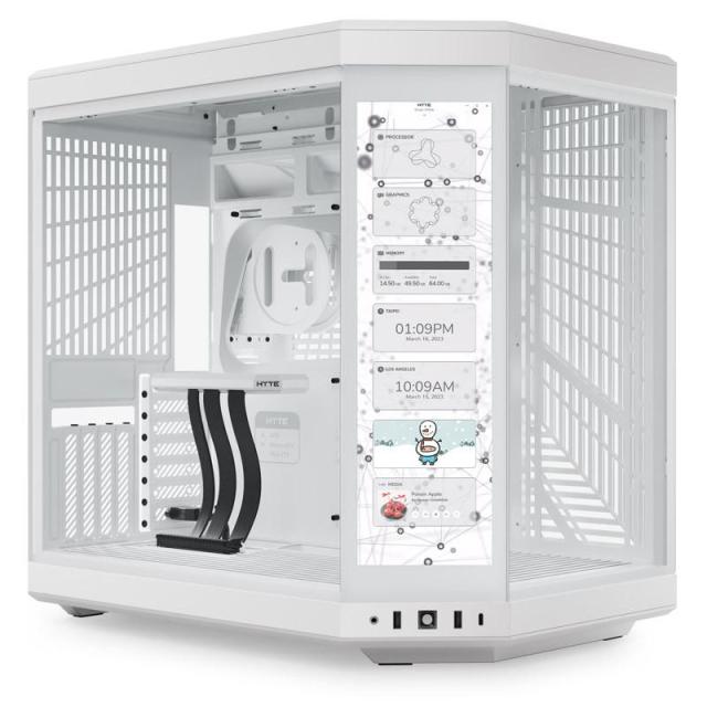 Кутия HYTE Y70 Tempered Glass White, Middle Tower, 1x USB-C 3.2 Gen2, 2x USB-A 3.2 Gen1, E-ATX, ATX, Micro ATX, Mini ITX