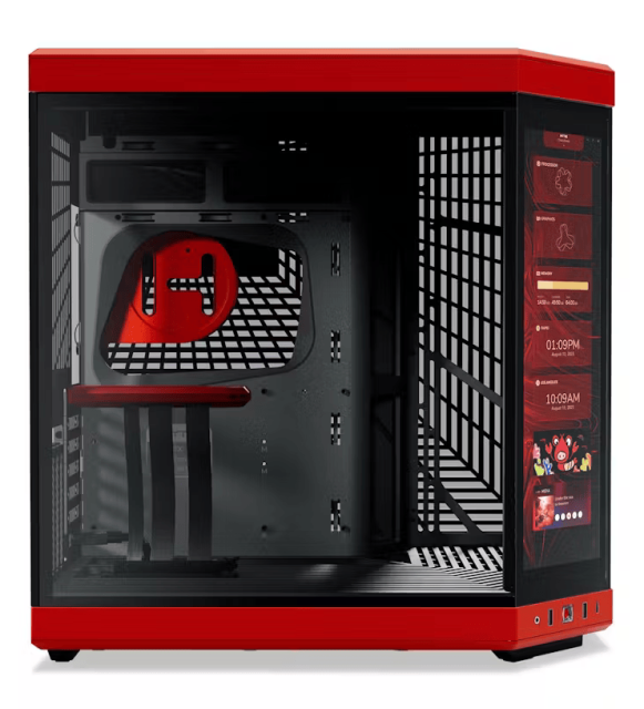 Кутия HYTE Y70 Tempered Glass Black/Red, Middle Tower, 1x USB-C 3.2 Gen2, 2x USB-A 3.2 Gen1,  E-ATX, ATX, Micro ATX, Mini ITX