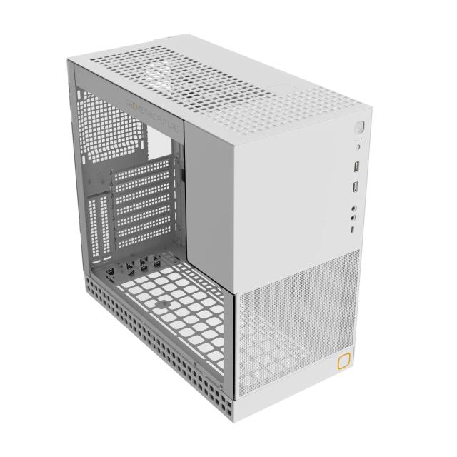 Кутия Geometric Future Model 4 King Arthur White, Middle Tower, 1 x USB 3.2 Gen 2 Type-C, 2 x USB 3.0, EATX/ATX/mATX/Mini-ITX