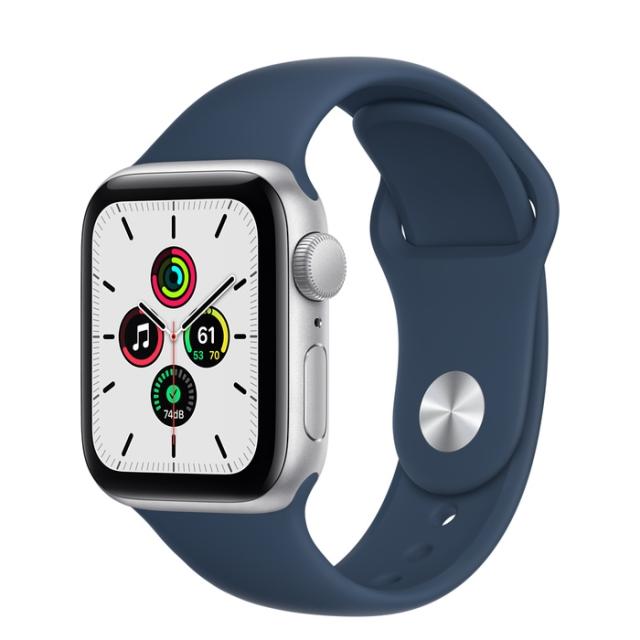 Часовник Apple Watch SE (v2) GPS, 40mm Silver Aluminium Case with Abyss Blue Sport Band - Regular