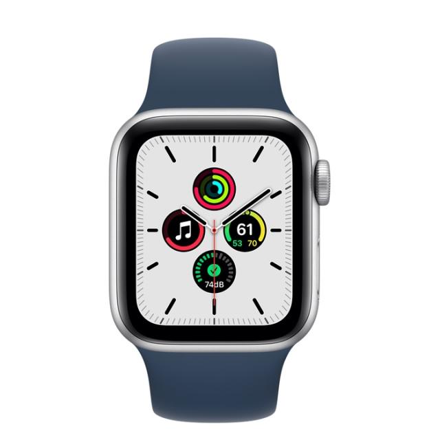 Часовник Apple Watch SE (v2) GPS, 40mm Silver Aluminium Case with Abyss Blue Sport Band - Regular