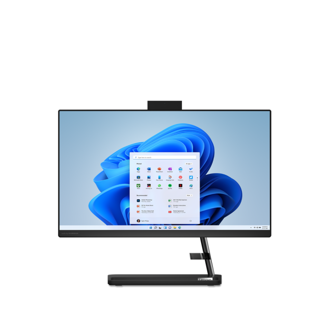 Компютър Lenovo IdeaCentre AIO 3 22IAP7, Intel® Core i3-1215U, 6C (3.3 / 4.4GHz, 10MB Cache), 21.5" (54.61 cm) FHD IPS, Anti-glare, 8GB SO-DIMM DDR4, 256GB SSD M.2 NVMe, Free DOS