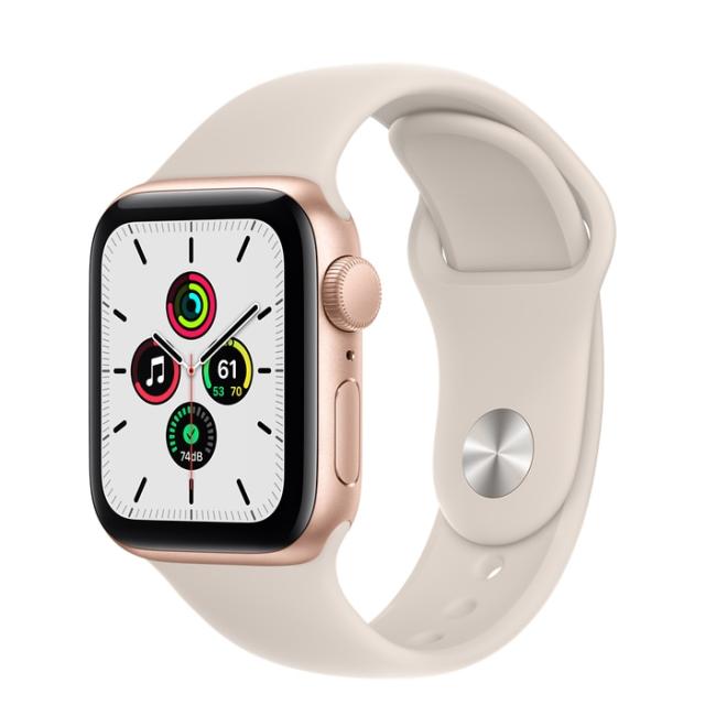 Часовник Apple Watch SE (v2) GPS, 40mm Gold Aluminium Case with Starlight Sport Band - Regular