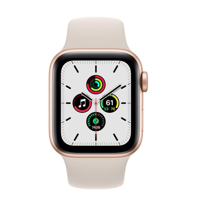 Часовник Apple Watch SE (v2) GPS, 40mm Gold Aluminium Case with Starlight Sport Band - Regular
