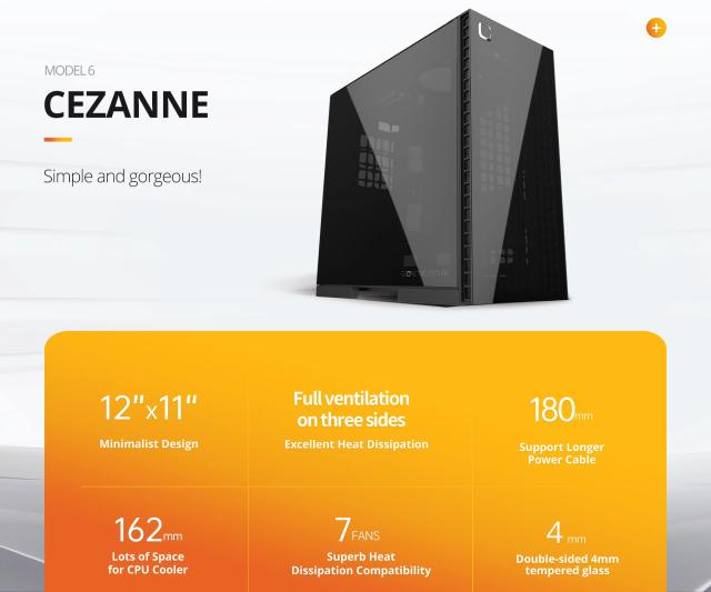 Кутия Geometric Future Model 6 Cezanne Black, Middle Tower, 2x USB 3.0, Mini-ITX/mATX/ATX/EATX