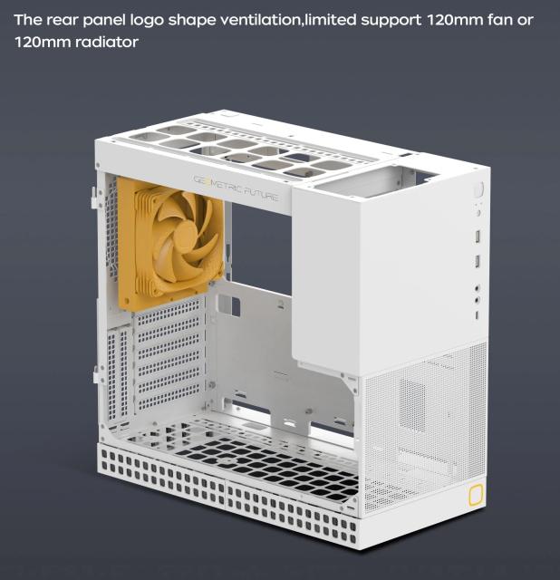 Кутия Geometric Future Model 4 Lancelot White, Middle Tower, 1x USB 3.2 Type-C, 2x USB 3.0, Mini-ITX/mATX/ATX/EATX 