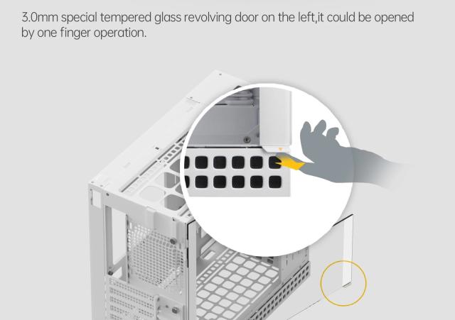 Кутия Geometric Future Model 4 Lancelot White, Middle Tower, 1x USB 3.2 Type-C, 2x USB 3.0, Mini-ITX/mATX/ATX/EATX 