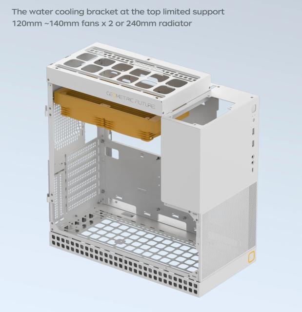 Кутия Geometric Future Model 4 Lancelot White, Middle Tower, 1x USB 3.2 Type-C, 2x USB 3.0, Mini-ITX/mATX/ATX/EATX 