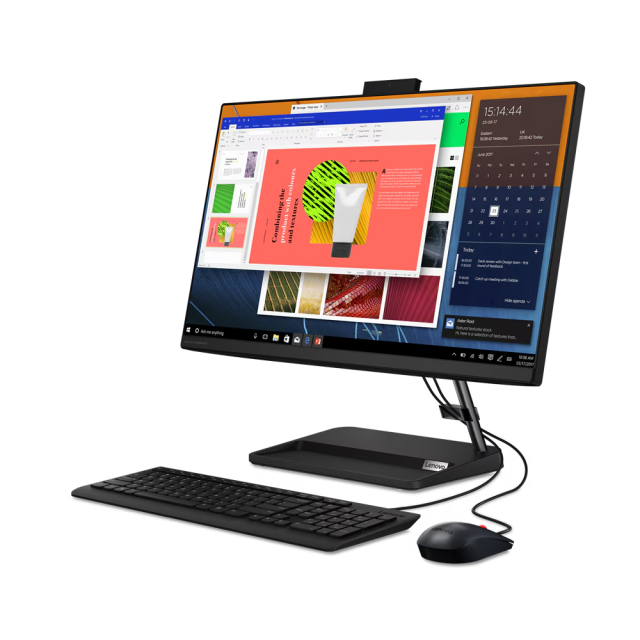 Компютър Lenovo IdeaCentre AIO 3 24ALC6, AMD Ryzen 7 7730U 8C (2.0/4.5GHz, 16MB Cache), 23.8" (60.45 cm) Full HD Anti-glare, 16GB DDR4, 512GB SSD, Free DOS, Black