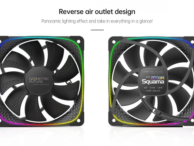 Вентилатор Geometric Future Squama 2503R, REVERSE Fan, 120mm, ARGB, Black