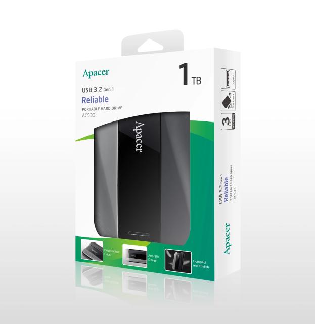 Външен диск Apacer Portable Hard Drive AC533 1TB USB 3.2 Gen 1