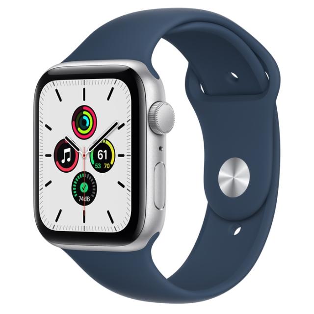 Часовник Apple Watch SE (v2) GPS, 44mm Silver Aluminium Case with Abyss Blue Sport Band - Regular