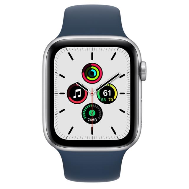 Часовник Apple Watch SE (v2) GPS, 44mm Silver Aluminium Case with Abyss Blue Sport Band - Regular