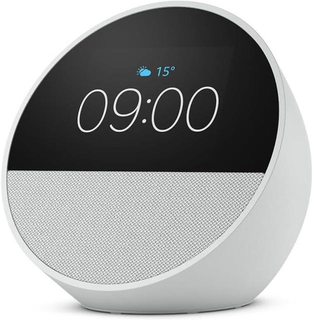 Смарт часовник Amazon Echo Spot 2024, Bluetooth/Wireless, Alexa асистент, Бял