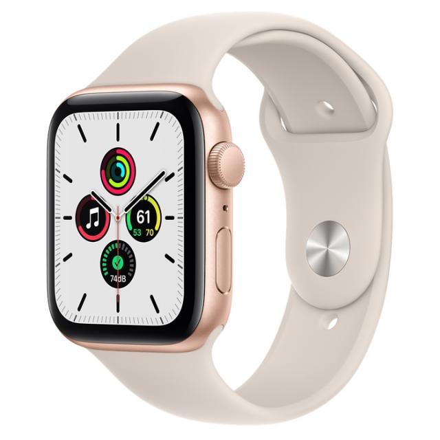 Часовник Apple Watch SE (v2) GPS, 44mm Gold Aluminium Case with Starlight Sport Band - Regular