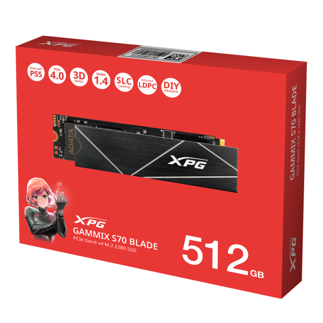 ADATA XPG GAMMIX S70 BLADE SSD 512GB INT M.2 NVMe 1.4 PCIe 4.0