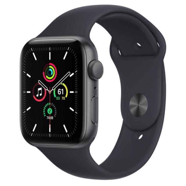Часовник Apple Watch SE (v2) GPS, 44mm Space Grey Aluminium Case with Midnight Sport Band - Regular