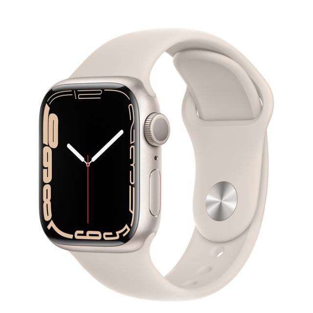 Часовник Apple Watch Series 7 GPS, 41mm Starlight Aluminium Case with Starlight Sport Band - Regular