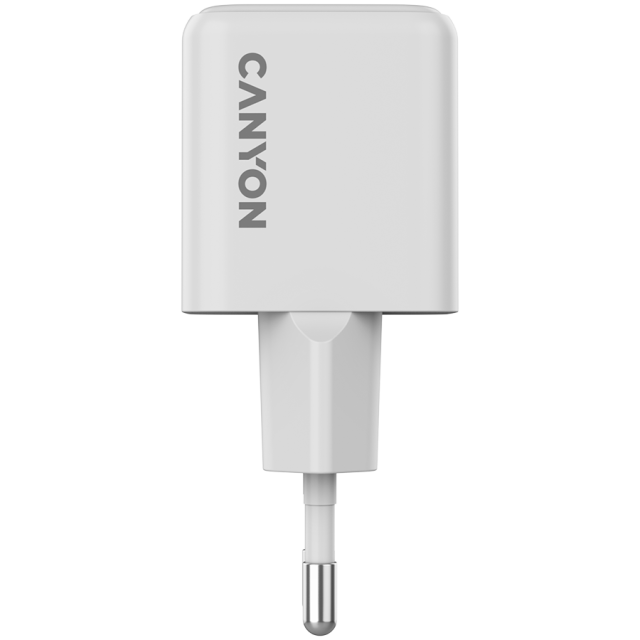 Зарядно CANYON CU20AC GaN 20W, USB-A/USB Type-C White