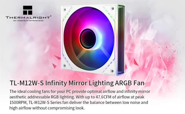 Вентилатор Thermalright TL-M12-S Fan 120mm, Infinity Mirror aRGB Lighting, White