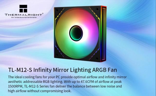 Вентилатор Thermalright  Fan 120mm - TL-M12-S, Infinity Mirror aRGB Lighting, Black