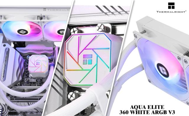 Охладител за процесор Thermalright Water Cooling Aqua Elite 360 White A-RGB V3, LGA1851/LGA1700/AM5