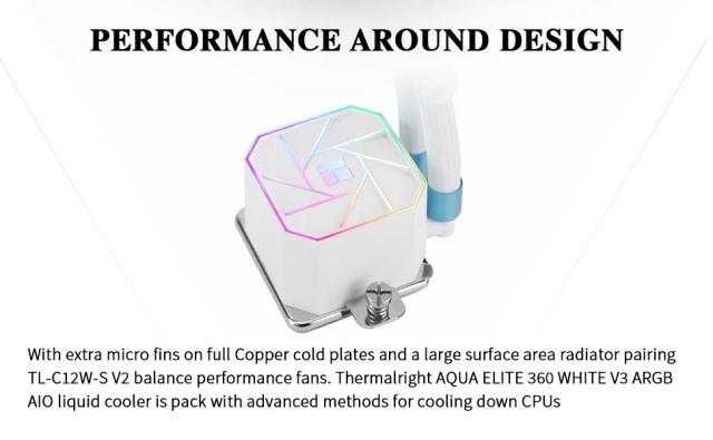 Охладител за процесор Thermalright Water Cooling Aqua Elite 360 White A-RGB V3, LGA1851/LGA1700/AM5