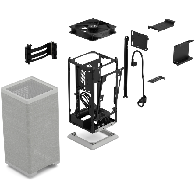 Кутия Fractal Design MOOD GRAY, Mini Tower, 1x USB 3.2 Gen 2x2 Type-C, 2x USB 3.0, Micro ITX 