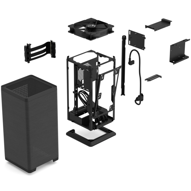 Кутия Fractal Design MOOD BLACK, Mini Tower, 1x USB 3.2 Gen 2x2 Type-C, 2x USB 3.0, Micro ITX