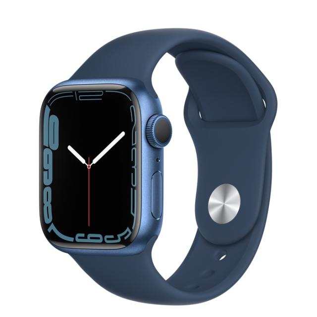Часовник Apple Watch Series 7 GPS, 41mm Blue Aluminium Case with Abyss Blue Sport Band - Regular