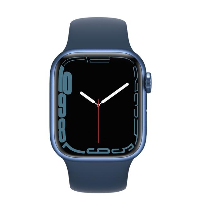 Часовник Apple Watch Series 7 GPS, 41mm Blue Aluminium Case with Abyss Blue Sport Band - Regular