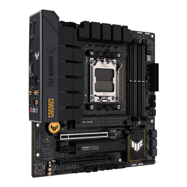 Дънна платка ASUS TUF GAMING B650M-PLUS WIF, AM5, 4 x DDR5, 2 x M.2 slots, 4 x SATA, USB Type-C, HDMI, DP, mATX