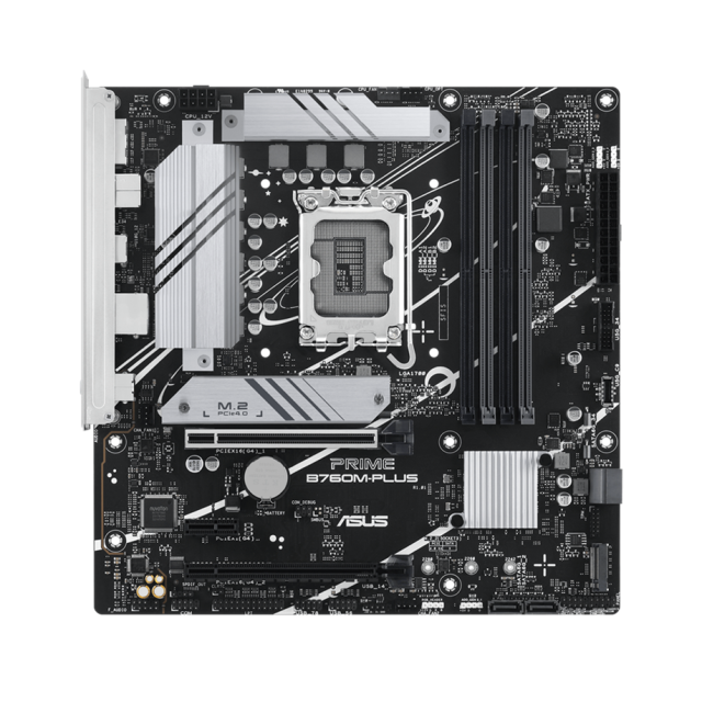 Дънна платка Asus PRIME B760M-PLUS, B760, LGA1700, DDR5, PCI-E 4.0, 4x SATA 6Gb/s, 2x M.2 slots, 2x USB 3.2 Gen 2, HDMI, DP, mATX