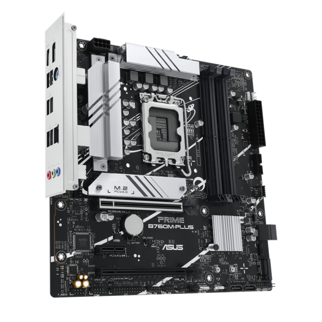 Дънна платка Asus PRIME B760M-PLUS, B760, LGA1700, DDR5, PCI-E 4.0, 4x SATA 6Gb/s, 2x M.2 slots, 2x USB 3.2 Gen 2, HDMI, DP, mATX