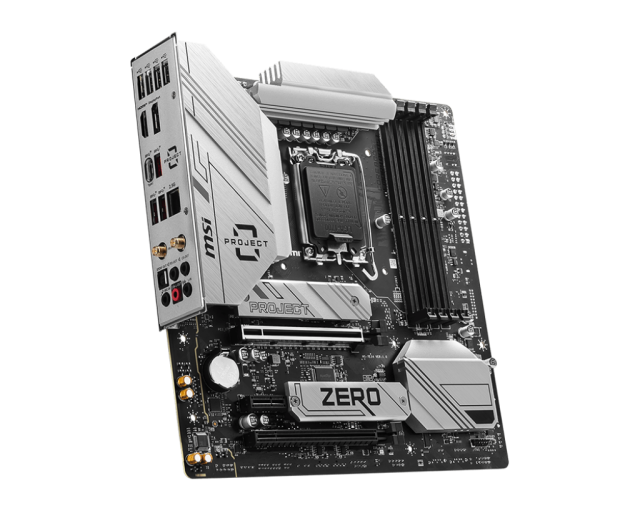 Дънна платка MSI B760M PROJECT ZERO, LGA1700, 4xDDR5, 2 x M.2 Gen4 x4, 4 x SATA 6Gbps, Wi-Fi 6E, Bluetooth 5.3, HDMI, DP, mATX