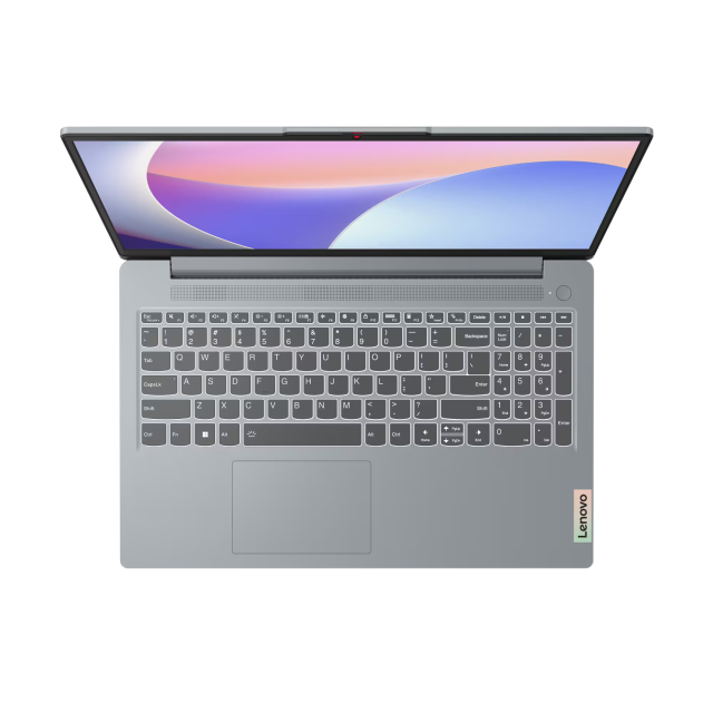 Лаптоп Lenovo IdeaPad Slim 3 15IRU8, Intel Core i3-1305U 5C (1.6 / 4.5GHz, Cache), 15.6'' (39.62 cm) FHD TN 250nits Anti-glare, 8GB Soldered LPDDR5, 512GB SSD M.2 PCIe 4.0x4, Free DOS