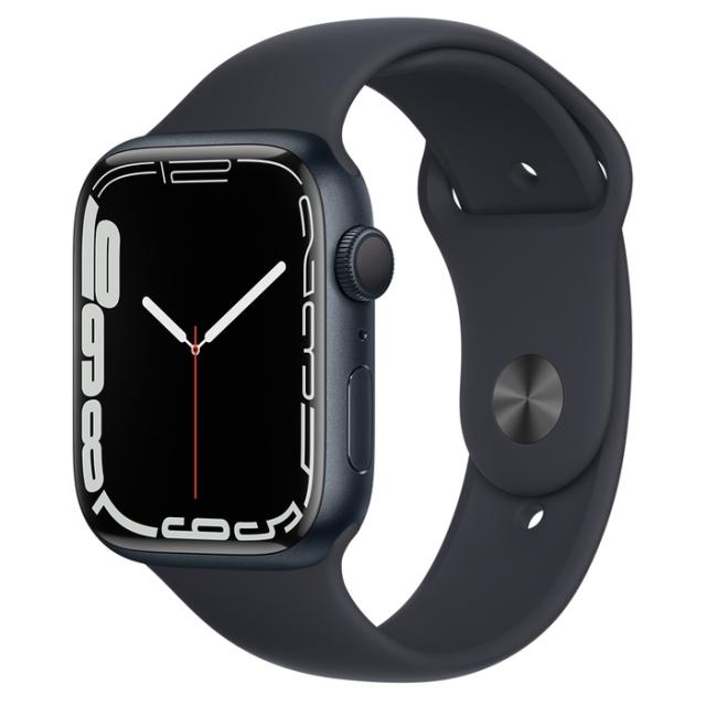 Часовник Apple Watch Series 7 GPS, 45mm Midnight Aluminium Case with Midnight Sport Band - Regular